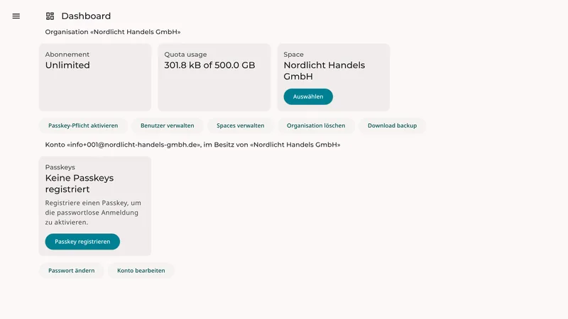Screenshots von SimpleDMS auf einem grossen Tablet